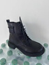 狄德拉真皮大碼馬丁靴女2025冬季新款41一43厚底加絨平底腳寬顯腳小短靴 黑色 單里 39 (245mm) 標準碼 曬單實(shí)拍圖