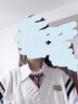 宇嚴秋季開(kāi)學(xué)套裝女學(xué)生時(shí)尚春秋裝學(xué)院風(fēng)軟糯拼色破洞針織衫馬甲背心 【套裝】白色背心+白色襯衫+ M 91-105斤 曬單實(shí)拍圖