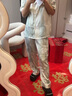 南木熊睡衣三件套女春夏季款口袋短袖短褲休閑開衫薄款可外穿冰絲家居服 冰絲睡衣三件套L碼【85-105斤】 曬單實(shí)拍圖