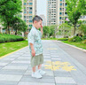 猴兄仔男童短袖漢服套裝夏裝古風帥氣兒童中國風超仙男寶寶演出服兩件套 綠色 140 (建議身高130CM左右) 曬單實拍圖