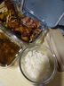 欣美雅（xinmeiya）玻璃飯盒可微波爐加熱餐盒上班族學(xué)生帶飯便當盒水果分隔保鮮碗 孔雀藍【小長(cháng)】 410ml 曬單實(shí)拍圖