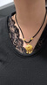 中國(guó)黃金（CHINA GOLD）黃金吊墜女足金福字平安鎖項(xiàng)鏈如意長(zhǎng)命鎖吊墜七夕情人節(jié)生日禮物 足金平安鎖吊墜【黑繩+4金珠】約1.7g 曬單實(shí)拍圖