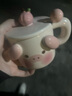 蒙?？蓯垴R克杯子女士辦公室喝水杯大容量陶瓷杯帶蓋高顏值情侶咖啡杯 大耳朵陶瓷杯-粉豬 400ml 曬單實(shí)拍圖