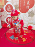 迪士尼寶寶百歲寶寶衣服0-3月嬰兒滿月6秋裝周歲過年服男女紅色過龍年喜慶12 紅色 90cm 90碼建議80-1歲半-2歲cm 曬單實拍圖
