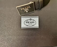 PRADA/普拉達(dá)【禮物】男士金屬搭扣Saffiano皮革腰帶皮帶 黑色 95cm 曬單實(shí)拍圖
