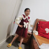 G.duck小黃鴨女童連衣裙兩件套2025秋冬新款洋氣寶寶周歲禮服加絨公主裙 紅色秋冬加絨 110 cm 曬單實(shí)拍圖
