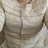 鴨鴨（YAYA）佟麗婭明星同款輕薄羽絨服女短款韓版休閑保暖羽絨內膽輕便外套 米白色 L 曬單實(shí)拍圖