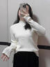 鉑吶苓打底衫女秋冬季半高領(lǐng)純色針織衫上衣長(zhǎng)袖修身顯瘦氣質(zhì)內(nèi)搭百搭 打底衫【荷花領(lǐng)-米白色】 均碼【80-120】 曬單實(shí)拍圖