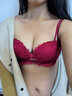 多情貓（DUOQINGMAO）紅色內衣少女新娘結婚專(zhuān)用本命年馬年聚攏防下垂收副乳文胸罩套裝 6699-紅色單件【調整聚攏2cm】 M （34AB/90-105斤） 曬單實(shí)拍圖