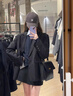 九寸陽光黑色西裝外套女2024新款春秋休閑西服高級(jí)設(shè)計(jì)氣質(zhì)韓版寬松閑顯瘦 黑色 M（95-105斤） 曬單實(shí)拍圖