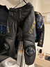 DAINESE/丹尼斯VIVIDO LEATHER亞洲騎行皮褲摩托車(chē)耐磨防摔機車(chē)褲 885/黑-金 S 曬單實(shí)拍圖
