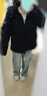 雅鹿短款羽絨服2025新款冬季純色百搭可拆卸帽面包服小個(gè)子冬裝外套 星空黑 【滿(mǎn)背石墨烯 科技蓄熱】 S (155) 建議90-105斤 曬單實(shí)拍圖