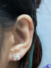 珍尚銀中國黃金山茶花珍珠銀耳釘女耳飾生日禮物女士送女友老婆女生S925 曬單實(shí)拍圖