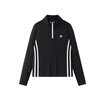 FILA FUSION斐樂(lè )潮牌女子針織長(cháng)袖衫2025秋新款時(shí)尚修身半拉鏈長(cháng)T 正黑色-BK L 170/88A/L 曬單實(shí)拍圖