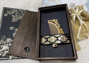古瑤天然金絲楠木梳子禮盒裝女士高端禮物送女朋友禮品生日木梳子 桃花一對 曬單實(shí)拍圖