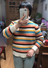羅蒙（ROMON）羊絨衫女半高領(lǐng)毛衣女2023秋冬季新款韓版寬松針織羊毛衫加厚外穿 米白色 L 建議10-115斤 曬單實拍圖