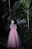 小咔衣濃（Xiaokayinong）女童禮服公主裙生日花童婚禮小女孩主持人晚禮服鋼琴演出服夏秋季 粉色長款361-D2 130cm 曬單實(shí)拍圖