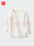 優(yōu)衣庫【驚喜價(jià)】嬰幼兒寶寶HEATTECH棉混紡圓領(lǐng)T恤478444 01 乳白色 100 曬單實(shí)拍圖