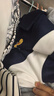 WALNUT DUCK2025新款男童套裝兒童衛(wèi)衣褲子兩件套秋季學(xué)院運動衣服 深藍(lán) 130 曬單實拍圖