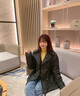皮爾卡丹高檔品牌女裝輕薄羽絨服女白鴨絨短款小個子冬季西裝領(lǐng)外套修身顯瘦2022年新款 黑色 3XL 適合145-160斤 曬單實拍圖