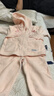 DOMIAMIA兒童家居服套裝保暖可愛(ài)寶寶居家抗靜電睡衣伊粒絨連帽套裝春季 【上衣+褲子】白桃粉套裝 100 曬單實(shí)拍圖