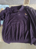 恒源祥桑蠶絲針織衫女薄款T恤2025新款春秋寬松洋氣翻領(lǐng)打底衫外穿上衣 紫色 2XL (建議131-140斤) 大號 曬單實(shí)拍圖