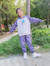 G.DUCKKIDS女童春秋裝套裝2024新款中大童女孩童裝兒童衛(wèi)衣運動服秋冬兩件套 字母R連帽套裝-紫色 160cm 曬單實拍圖