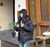 蕓蕁羽絨服女2025新款泡芙龜背短款冬季白鴨絨連帽加厚面包服外套 黑色 S (85-120斤) 曬單實(shí)拍圖