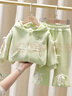 G.duck小黃鴨女童套裝秋裝外套女寶寶洋氣兒童套裝休閑春秋連帽兩件套 綠色 【套裝】 110 建議100-110cm2-3歲 曬單實(shí)拍圖