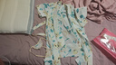 曼煙 性感情趣內衣女 制服誘惑日式和服免脫內褲腰帶3件套女角色扮演 浪漫時(shí)尚印花浴袍 白色 1827 曬單實(shí)拍圖