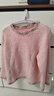 Olrain歐芮兒套頭毛衣春秋女裝磨毛慵懶風(fēng)針織衫上衣親膚絨 粉色 M 曬單實(shí)拍圖