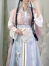 妃秀蝶（FEESHOUEY）新中式女裝漢服女中國風(fēng)套裝【幽蘭】唐制褙子小個(gè)子秋 淺粉色褙子+里衣+淺藍下裙+披帛+ S(90-100斤) 曬單實(shí)拍圖