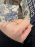 中國黃金（CHINA GOLD）紫荊花戒指士足金古法黃金櫻花戒指浮雕素圈指環(huán)結婚生日禮物女生 9號 約0.5g 曬單實(shí)拍圖