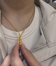 老鋪黃金古法手工足金項鏈 · 三元金豆吊墜（金鏈款） 金重約14.6g 曬單實(shí)拍圖