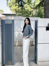 對白miu系灰色針織開衫背心套裝女2025秋新款毛衣外套馬甲兩件套 中灰色 S 曬單實(shí)拍圖