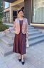 梵花秀（fanhuaxiu）媽媽裝秋套裝連衣裙喜婆婆婚宴裝2025新款中老年春秋外套兩件套女 紅色 喜婆婆套裝 2XL 建議穿116-128斤 曬單實(shí)拍圖