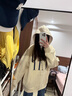 GAP男女裝2025秋季新款logo印花抓絨寬松運動(dòng)連帽衫衛衣786920 米色 L (175/96A) 亞洲尺碼 曬單實(shí)拍圖