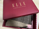 ELLE【禮盒裝】100%羊毛圍巾女士雙面秋冬加厚保暖披肩圍脖禮物 曬單實(shí)拍圖
