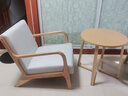 圣多堡北歐實(shí)木陽(yáng)臺休閑椅日式沙發(fā)椅臥室簡(jiǎn)約懶人休閑椅子布藝單人沙發(fā) 【可拆洗棉麻】卡其-單人 標準款 曬單實(shí)拍圖