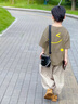 G.DUCKKIDS兒童裝男童夏裝運動(dòng)套裝2025新款中大童夏季帥氣夏款男孩洋氣潮牌 軍綠色 140 cm(140cm) 曬單實(shí)拍圖