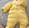 巴拉巴拉童裝嬰兒連體羽絨服輕薄羽絨服寶寶衣服2025冬裝抱衣爬服男童女童 黃色雪人-白鴨絨 80 cm-充絨量41g 曬單實(shí)拍圖