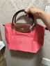 瓏驤（LONGCHAMP）Le Pliage Original系列小號女包石榴汁紅錦綸迷你手提餃子包 曬單實(shí)拍圖
