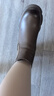 百思圖冬商場新款牛皮加絨切爾西煙筒靴美拉德女短靴A6351DD4 棕色 37 曬單實(shí)拍圖