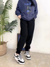 紅蜻蜓年束腳休閑褲女新款冬季加絨褲女運(yùn)動(dòng)長褲女哈倫女裝休閑衛(wèi)褲 黑色- 加絨 羊羔絨 L 曬單實(shí)拍圖