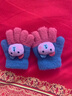 珊詩(shī)麗（SexeMara）嬰幼兒手套1-3歲小寶寶兒童五指冬季小熊保暖男童女童可愛(ài)手指套 小熊-深灰紅 建議1-4歲左右 曬單實(shí)拍圖