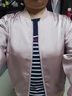 ac mmng春季減齡女士短款外套女春秋2025新款洋氣春裝夾克棒球服上衣 深皮粉 XL [116-125斤] 曬單實拍圖