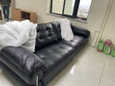 全友（QUANU）家居復古皮藝沙發(fā)黑色一字沙發(fā)家用客廳大小戶(hù)型直排真皮沙發(fā)組合 黑色 | 2.9m 1.6mm加厚頭層牛皮+59cm加大座深+羽絨 曬單實(shí)拍圖