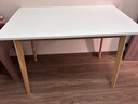 慕加書(shū)桌書(shū)架一體桌女生臥室家用簡(jiǎn)約電腦桌實(shí)木腿靠墻學(xué)生學(xué)習桌子 【實(shí)木方腿】暖白色100*60CM 曬單實(shí)拍圖