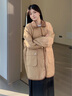 TOMMY HILFIGER【出走都市防潑水】女裝雙面穿菱格寬松棉服夾克外套43126 卡其格紋/卡其色RBL XS （推薦：80-100斤） 曬單實(shí)拍圖