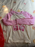 唐獅（TonLion）女童長(cháng)袖T恤純棉印花上衣春秋拼接撞色插肩袖打底小衫 粉紅色 130 曬單實(shí)拍圖